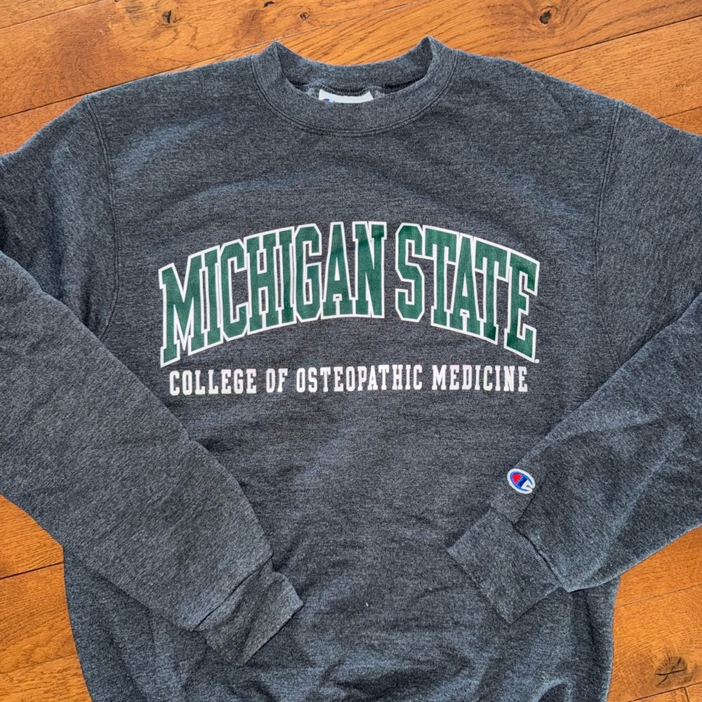 Champion Gray Michigan State Sweater MSUCOM